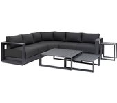 Hespéride - conjunto de muebles de jardín esquinero allure grafito 5 plazas de aluminio y poliéster