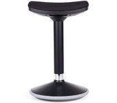 Wiltec taburete de pie y sentado regulable en altura 55-82 cm, banqueta de trabajo negro con base curvada hasta 135 kg, silla ergonómica de oficina