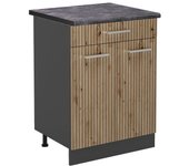 Vicco mueble bajo de cocina r-line, roble artesanal, 80 cm , et antracita