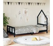 Maison exclusive - estructura de cama para niños madera de pino negro 90x200 cm