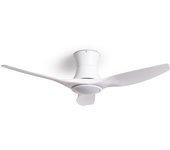 Techbrey ventilador de techo silencioso salamina blanco 132cm motor dc mando a distancia, con luz