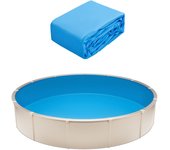 Vevor revestimiento piscina redonda 550x147 cm en vinilo, estilo chevauchement, forro estándar, resistente al desgaste, para piscina elevada 550 cm