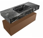 Mondiaz alan-dlux 110cm mueble de baño rust 1 cajón. con lavabo cloud centro 1 orificio color lava