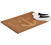 Relaxdays felpudo ancla coco, 1,5x60x40 cm, antideslizante, rectangular, para entradas, fibras de coco, goma, natural