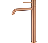 Mice - grifo monomando de lavabo caño alto fabricado en latón - griferia de baño diseño alto para lavabos color oro rosa cepillado