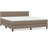 Somier de láminas con colchón taupe 180x200 cm tela