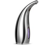 Dispensador de jabón automático plateado de 1 pieza, dispensador de jabón eléctrico con sensor, dispensador de jabón impermeable ipx6 para cocina y ba