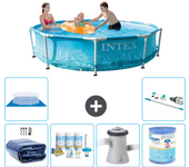 Paquete de piscina - intex - alrededor - 305x305x76 cm + accesorios a1329