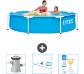 Paquete de piscina - intex - alrededor - 244x244x51 cm + accesorios cb82