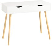Mesa de ordenador con 2 cajones,mesa de escritorio,blanco,90 x 77 cm fwt40-wn sobuy es