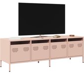 Vidaxl mueble para tv acero laminado en frío rosa 135x39x43,5 cm