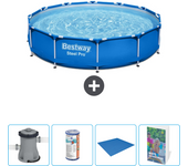 Paquete de piscina - bestway - alrededor - 305x305x76 cm + accesorios cb66