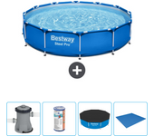 Paquete de piscina - bestway - alrededor - 305x305x76 cm + accesorios cb52
