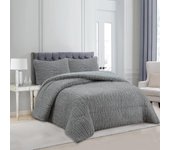 Haradeco manta sherpa para sofá cama con funda almohada, edredón borreguito terciopelo gruesa abriga(jacquard gris claro, 160x220cm)