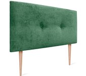 Dhome cabecero acabado lana ecológica premium liso botones con patas cabezal tapizado cama dormitorio acolchado winter luxury (verde, 105 cm)