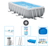 Paquete de piscina - intex - rectángulo - 400x200x100 cm + accesorios a2456