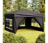 Vidaxl carpa para fiestas plegable con paredes laterales negro 3x3 m