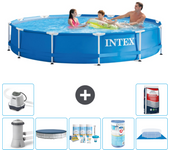Paquete de piscina - intex - alrededor - 366x366x76 cm + accesorios a1738