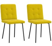 Pack 2 uds sillas de comedor | silla de cocina terciopelo amarillo cfw31243