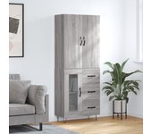 Aparador alto | aparador de comedor | armario de cocina madera contrachapada gris sonoma 69,5x34x180 cm cfw52540