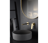 Imex - grifo monomando lavabo empotrado | grifo baño mezclador agua fria y caliente | serie nápoles | color oro cepillado