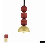 Lámpara colgante de hormigón - bosfor concrete | tierra roja - limón | 3 bolas | led 14w