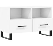 Mueble de tv de contrachapado blanco 80x36x50 cm