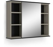 Vicco armario con espejo para baño joli, gris, 80 x 60 cm con espejo