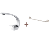 Auralum max arco mezclador lavabo de latón monoagujero con espumador desmontable+60cm toallero baño autoadhesivo o perforación de inox 304