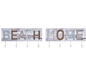 Perchero de pared dkd home decor 45 x 5 x 23 cm metal madera playa (2 unidades)