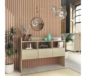 Aparador | aparador de comedor | armario de cocina de madera contrachapada roble sonoma 105x30x70 cm cfw85949
