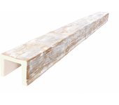 Viga imitación madera 22.5cm de ancho x 17.5cm de alto x 3m de largo color decapé medio decorativa de poliuretano vu0001d-m