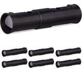 Relaxdays trampa para topos, set de 7, atrapatopos, 2 aberturas de control, ajustable, no daña a los animales, negro