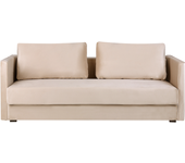 Beliani sofá cama eksjo terciopelo beige con almacenaje 3 plazas
