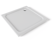 Plato de ducha plano shimmer smooth 90x90 cm - acrílico blanco - antideslizante, textura lisa, duradero - incluye sifón