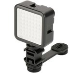 Luz de video, luces led para cámara portátil, 49 perlas led para video fotográfico + soporte adaptador de montaje 3 en 1