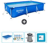 Paquete de piscina - bestway - rectángulo - 300x201x66 cm + accesorios cb2
