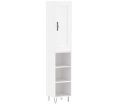 Aparador alto | aparador de comedor | armario de cocina madera contrachapada blanco 34,5x34x180 cm cfw26325