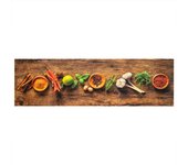 Alfombra de cocina | tapete para la cocina lavable terciopelo dibujo especias 45x150 cm cfw65196