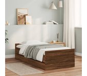 Maison exclusive - estructura de cama con cajones roble marrón 90x190 cm