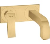 Hansgrohe axor citterio mezclador de lavabo, empotrado, proyección 220mm, juego de desagüe, con placa, 39119250, color: brushed gold optic