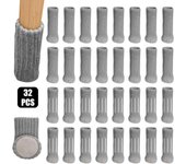 (gris) 32 piezas de calcetines de fieltro para patas de silla, almohadillas para mesa de muebles, protectores de suelo, evitan arañazos y ruido
