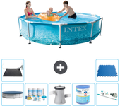 Paquete de piscina - intex - alrededor - 305x305x76 cm + accesorios a1325