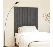 Cabecero de cama，panel de cabecera，decoración de pared de pared madera maciza pino gris 95,5x3x110 cm cfw53790