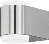 Aplique de pared exterior led eglo briones níquel mate luz cálida 6w