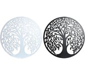Decoración de pared dkd home decor 98 x 1 x 98 cm 100 x 1 x 100 cm negro árbol blanco tradicional (2 unidades)