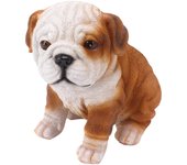 Estatua de cachorro de bulldog inglés, escultura de resina realista, decoración para jardín, césped y porche (bulldo