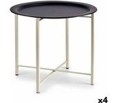Mesa auxiliar blanco negro metal 52 x 44 x 52 cm (4 unidades) - marca: gift decor - ean: 4899888621225