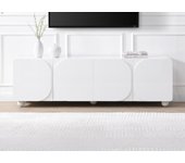 Mueble tv con 4 puertas de mdf - blanco - yeldinia