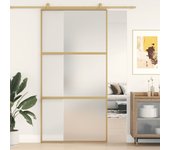Vidaxl puerta corredera dorada de vidrio esg esmerilado y aluminio
